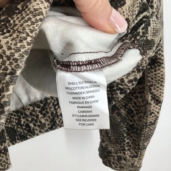 Love Fire Reptile Twill Bomber Jacket In Denim Fabric - Picture 7 of 8